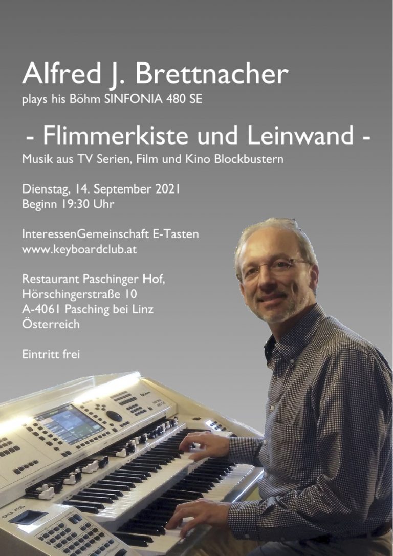 Konzert - Flimmerkiste und Leinwand - www.keyboardclub.at, 14.09.2021